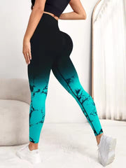 Trendy No Pocket Tie Dye High Waist Yoga Fitness Leggings Mssza