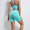 Trendy Nylon Seam Pockets Seamless Hip-lifting Sleeveless Yoga Sets Mssza