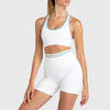 Trendy Nylon Seam Pockets Seamless Hip-lifting Sleeveless Yoga Sets Mssza