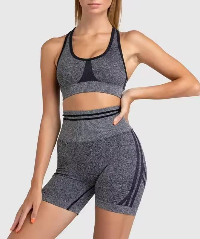 Trendy Nylon Seam Pockets Seamless Hip-lifting Sleeveless Yoga Sets Mssza