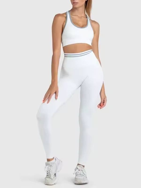 Trendy Nylon Seam Pockets Seamless Hip-lifting Sleeveless Yoga Sets Mssza
