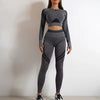 Nylon Seam Pockets Seamless Hip-lifting Full Sleeved Yoga Sets Mssza