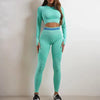 Nylon Seam Pockets Seamless Hip-lifting Full Sleeved Yoga Sets Mssza