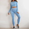 Nylon Seam Pockets Seamless Hip-lifting Full Sleeved Yoga Sets Mssza