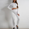 Nylon Seam Pockets Seamless Hip-lifting Full Sleeved Yoga Sets Mssza