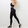 Trendy Nylon Seam Pockets Seamless Hip-lifting Sleeveless Yoga Sets Mssza