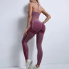 Trendy Nylon Seam Pockets Seamless Hip-lifting Sleeveless Yoga Sets Mssza