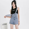 Trendy Overalls High Waist Non Stretch Short Jumpsuit Romper Mssza