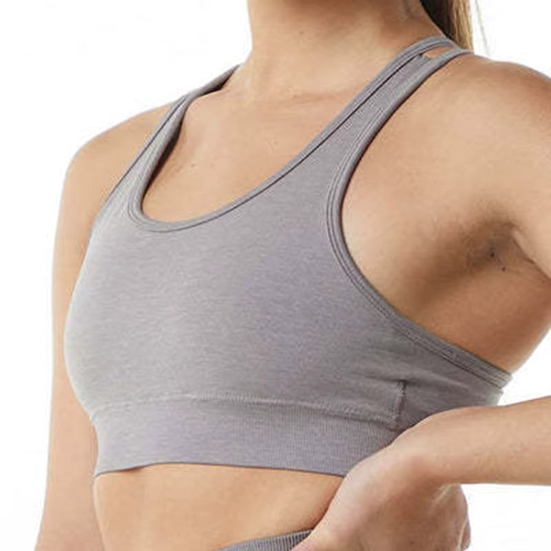 Trendy Padded Criss Cross Padded Backless Sports Crop Tops Mssza
