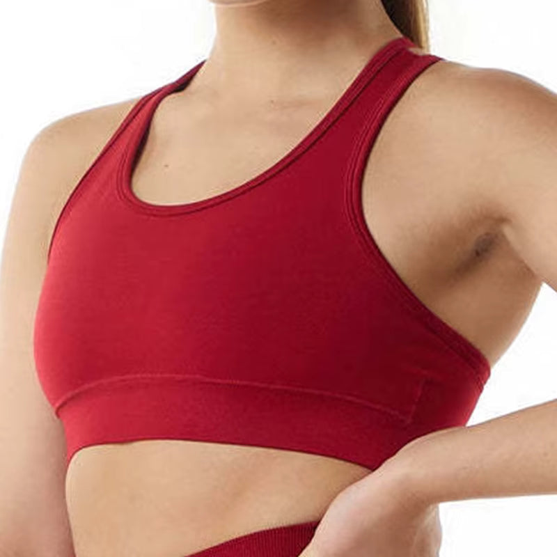 Trendy Padded Criss Cross Padded Backless Sports Crop Tops Mssza