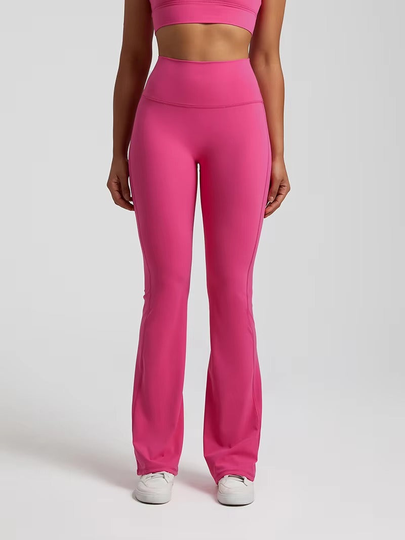 Trendy Plain Soft High Waist Full Length Flared Pants Mssza