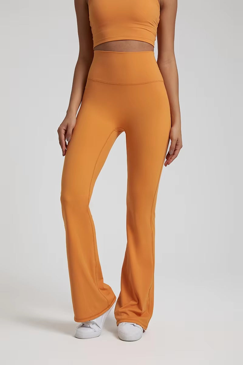 Trendy Plain Soft High Waist Full Length Flared Pants Mssza