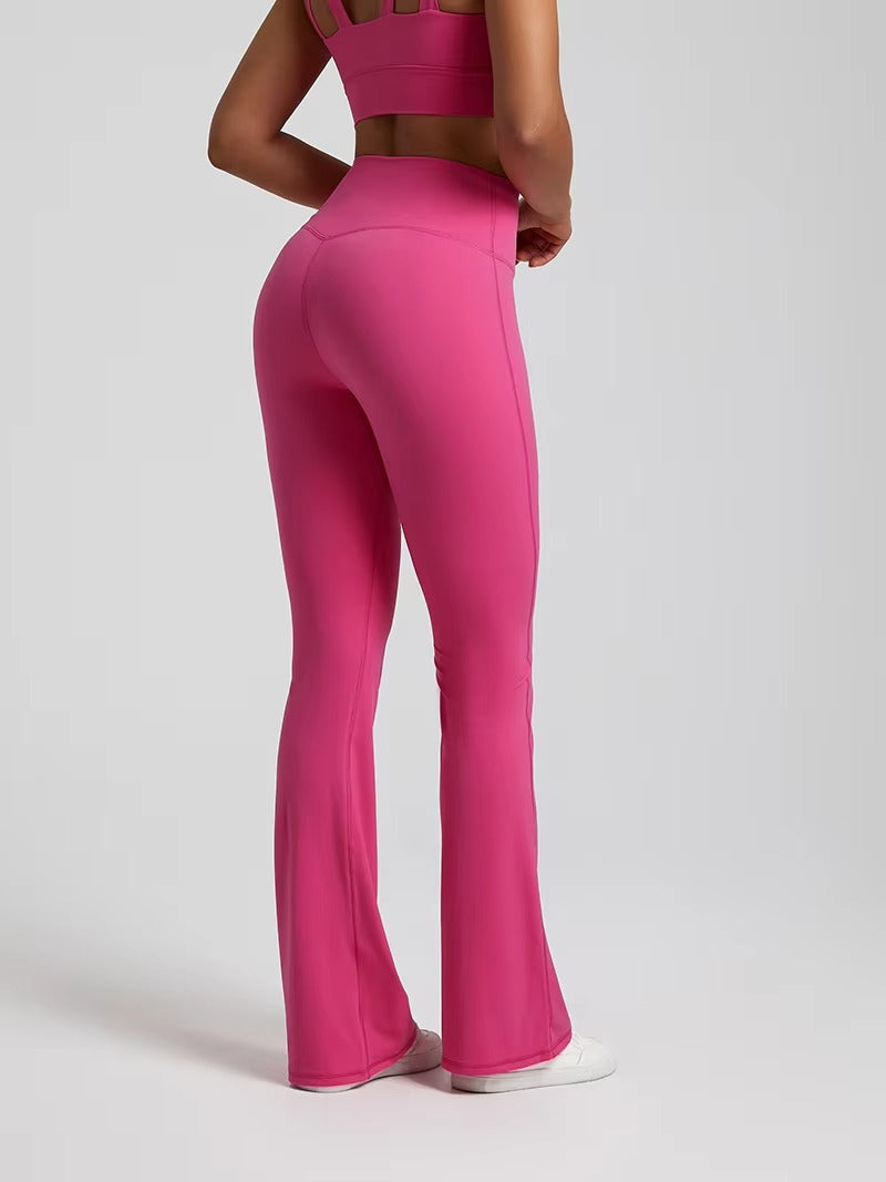 Trendy Plain Soft High Waist Full Length Flared Pants Mssza