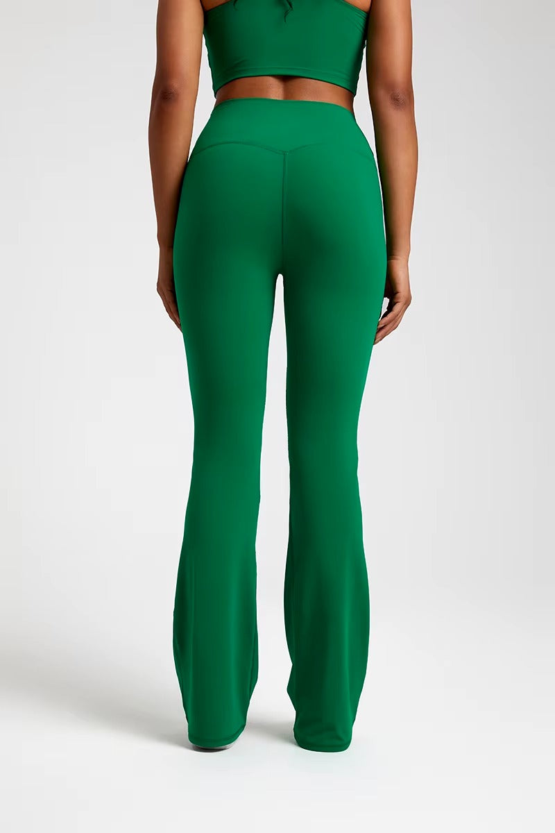 Trendy Plain Soft High Waist Full Length Flared Pants Mssza