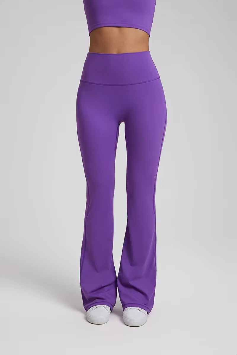 Trendy Bell-bottoms Tights High Waist Wide-leg Flared Pants Mssza
