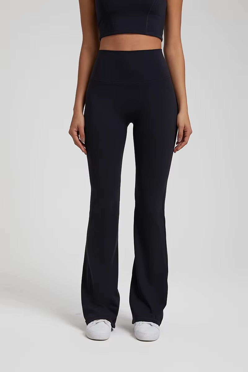 Trendy Plain Soft High Waist Full Length Flared Pants Mssza