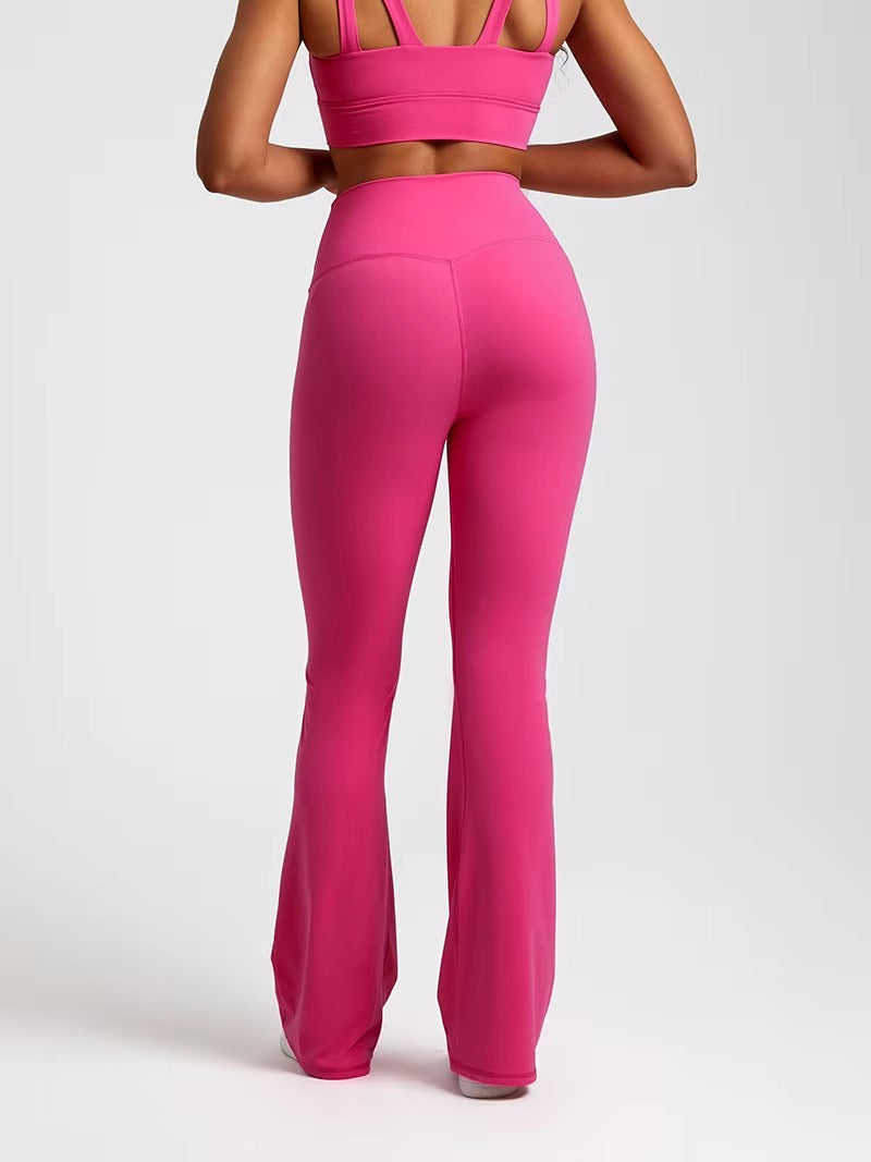 Trendy Plain Soft High Waist Full Length Flared Pants Mssza