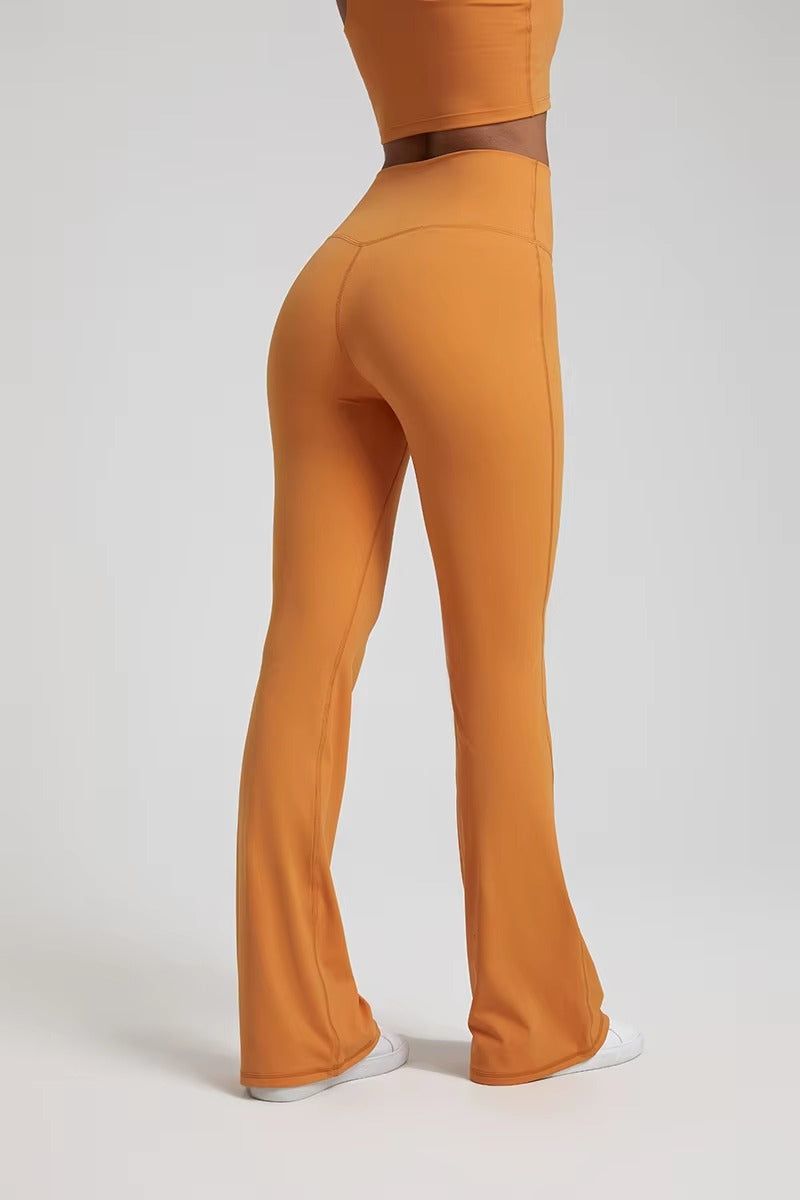 Trendy Plain Soft High Waist Full Length Flared Pants Mssza