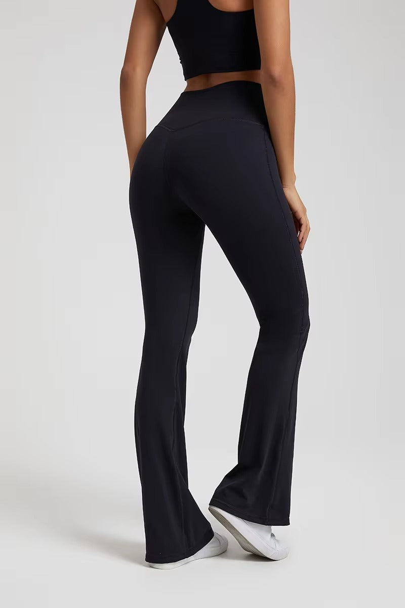 Trendy Plain Soft High Waist Full Length Flared Pants Mssza