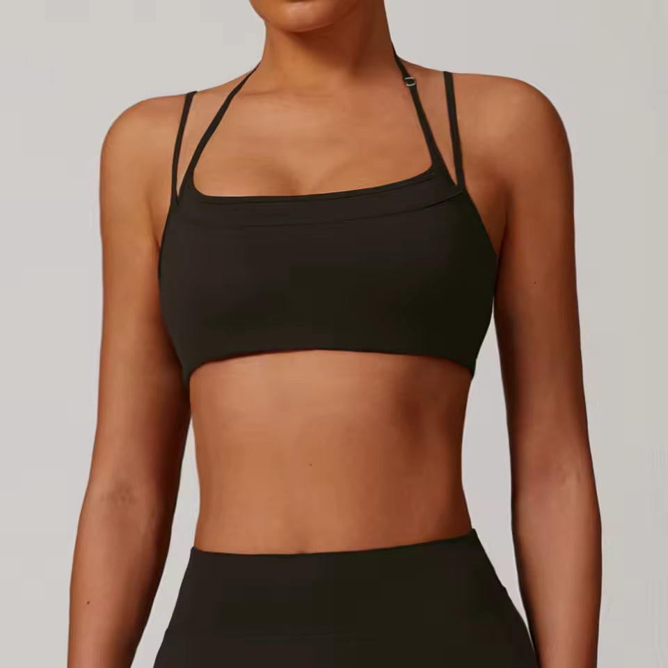 Trendy Polyester High Elasticity Yoga Quick-Dry Breathable Sports Bra Mssza