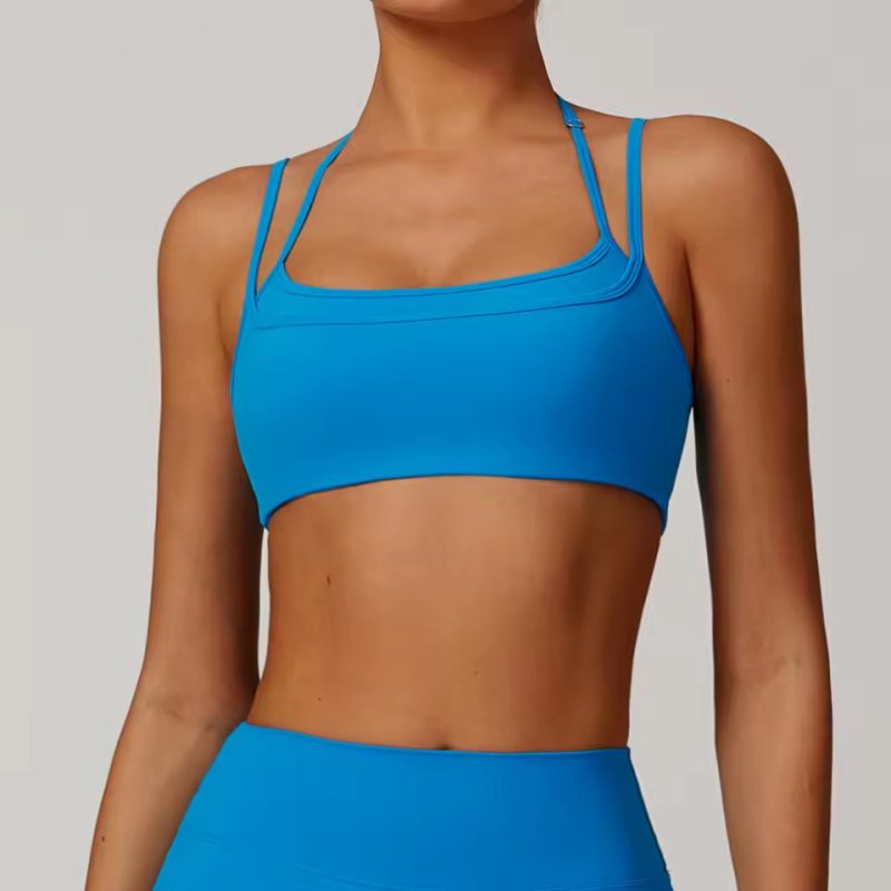 Trendy Polyester High Elasticity Yoga Quick-Dry Breathable Sports Bra Mssza