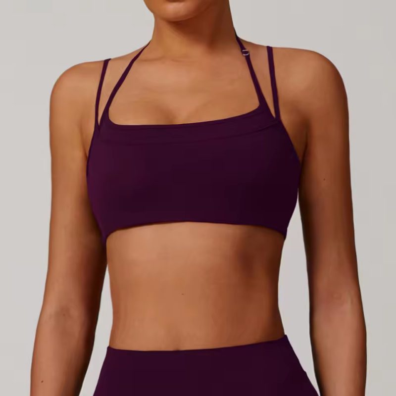 Trendy Polyester High Elasticity Yoga Quick-Dry Breathable Sports Bra Mssza