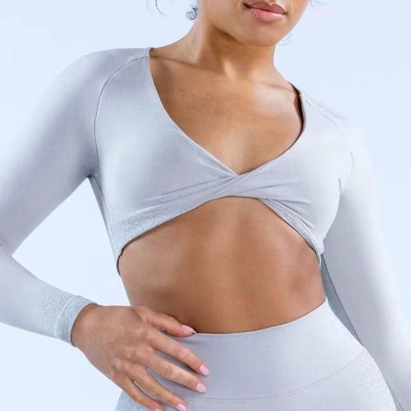 Trendy Quick Dry Breathable Long Sleeve Yoga Sport Top Mssza
