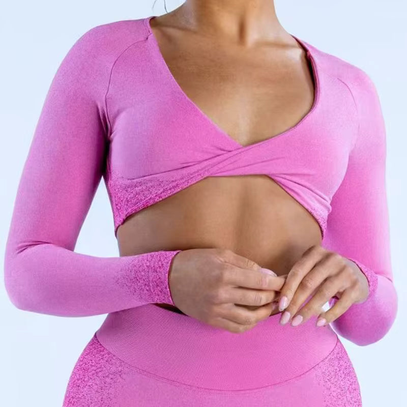 Trendy Quick Dry Breathable Long Sleeve Yoga Sport Top Mssza