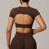 Trendy Quick Dry Short Sleeve Yoga Shirt Gym Sport Crop Top Mssza