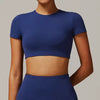 Trendy Quick Dry Short Sleeve Yoga Shirt Gym Sport Crop Top Mssza