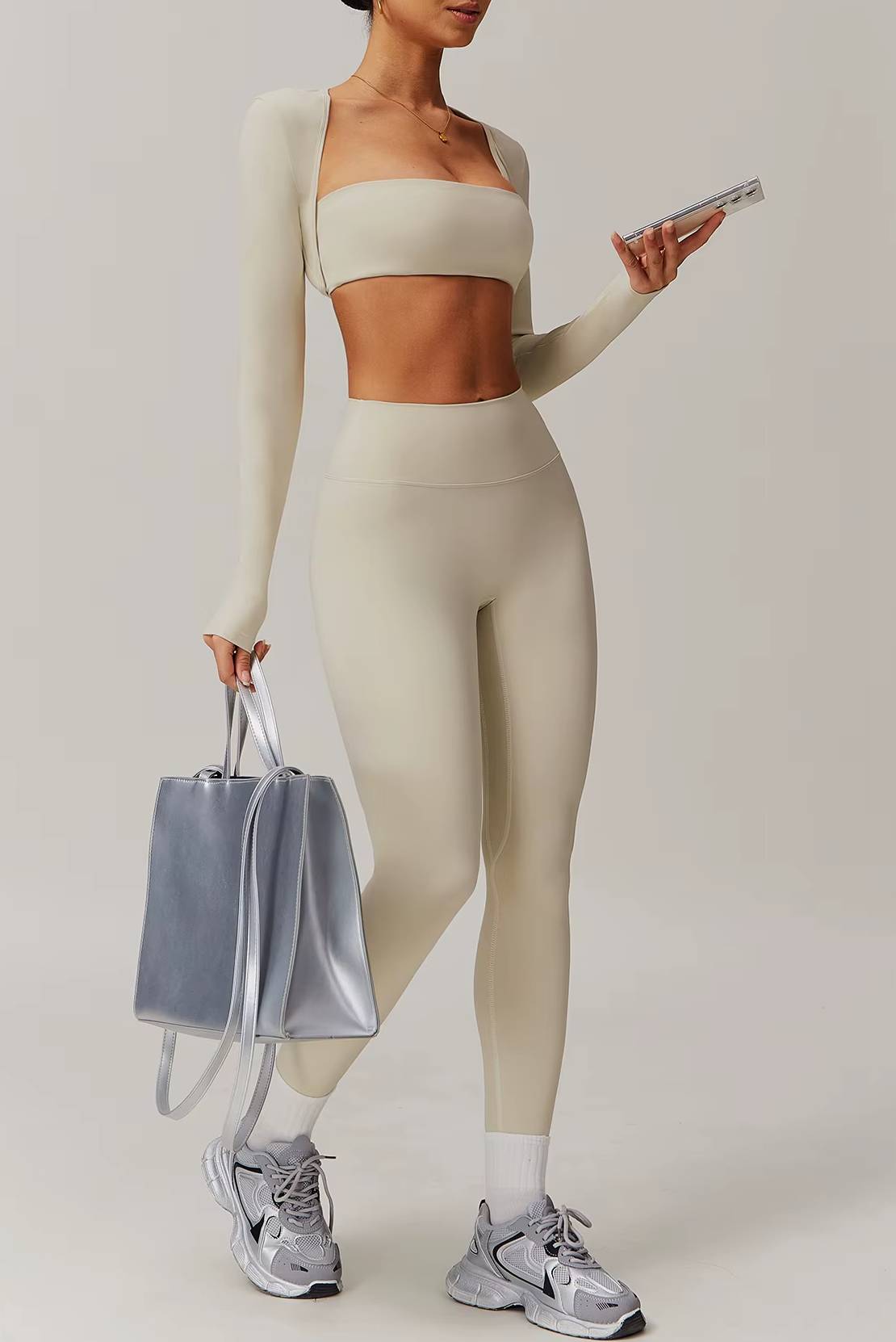 Trendy Quick Drying Brushed Shawl Long Sleeved Yoga Tops Mssza