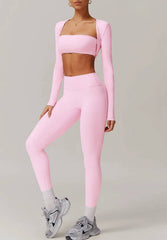 Trendy Quick Drying Brushed Shawl Long Sleeved Yoga Tops Mssza