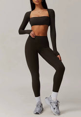 Trendy Quick Drying Brushed Shawl Long Sleeved Yoga Tops Mssza