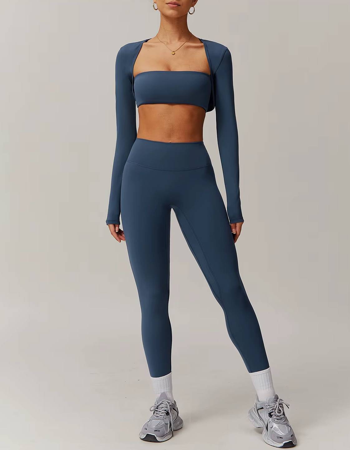 Trendy Quick Drying Brushed Shawl Long Sleeved Yoga Tops Mssza