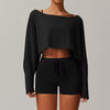 Quick-Drying Crop Top And Pant 2 Piece Sports Yoga Suit Mssza
