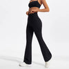 Trendy Quick Drying Yoga Gym Bra And Hight Waisted Flared Pants 2 Piece Set Mssza