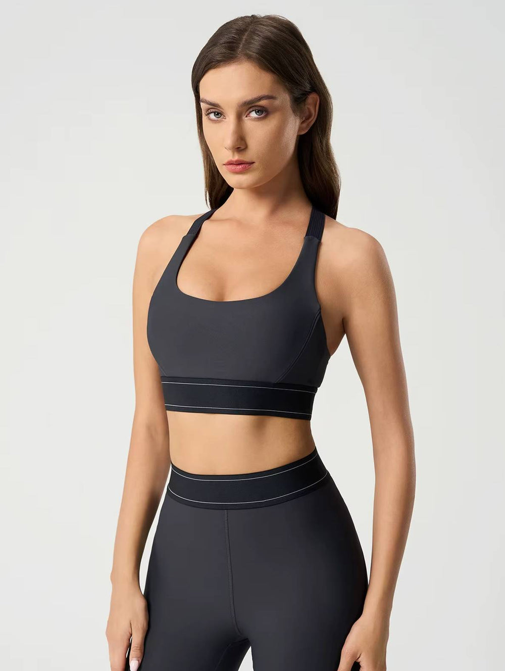 Trendy Removable Cups Medium Impact Adjustable Straps Sports Bras Mssza