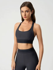 Trendy Removable Cups Medium Impact Adjustable Straps Sports Bras Mssza