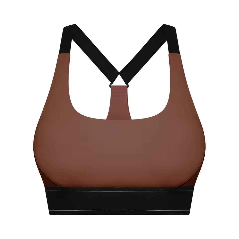 Trendy Removable Cups Medium Impact Adjustable Straps Sports Bras Mssza