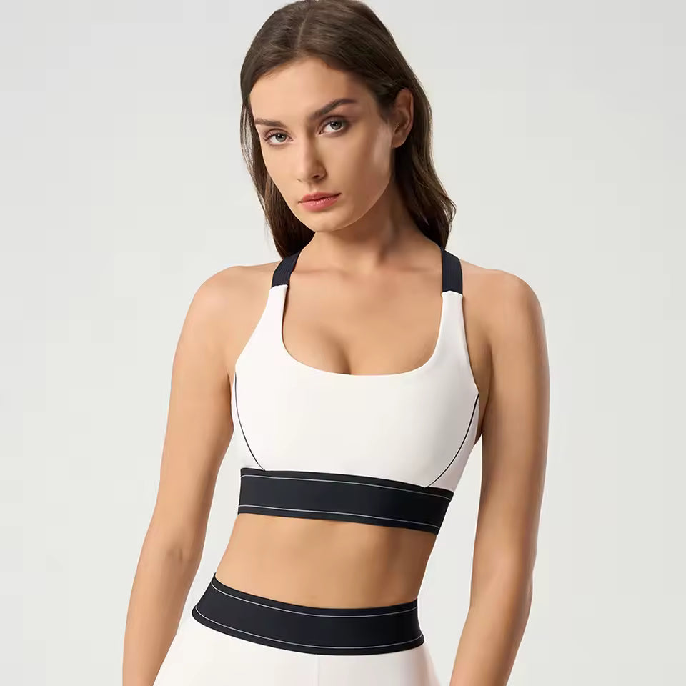 Trendy Removable Cups Medium Impact Adjustable Straps Sports Bras Mssza