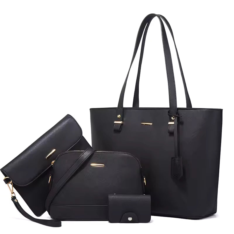 Trendy Retro Large-Capacity Cross-Body Celebrity Shoulder Handbag four-piece set Mssza