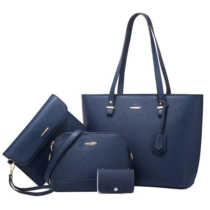 Trendy Retro Large-Capacity Cross-Body Celebrity Shoulder Handbag four-piece set Mssza