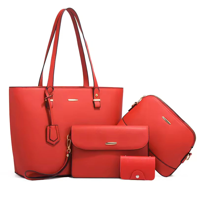 Trendy Retro Large-Capacity Cross-Body Celebrity Shoulder Handbag four-piece set Mssza