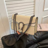 Trendy Retro Style Snake Pattern Crossbody Small Square Chain Shoulder Bag Mssza
