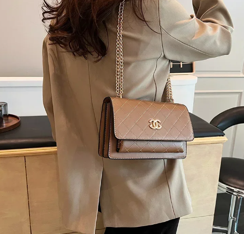 Trendy Rhombus Pattern Chain Strap High Stylish Messenger Durable Bag Mssza