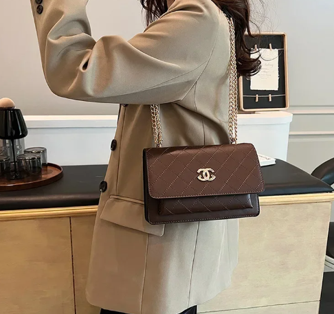 Trendy Rhombus Pattern Chain Strap High Stylish Messenger Durable Bag Mssza