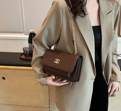 Trendy Rhombus Pattern Chain Strap High Stylish Messenger Durable Bag Mssza