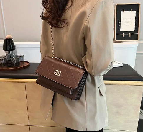 Trendy Rhombus Pattern Chain Strap High Stylish Messenger Durable Bag Mssza