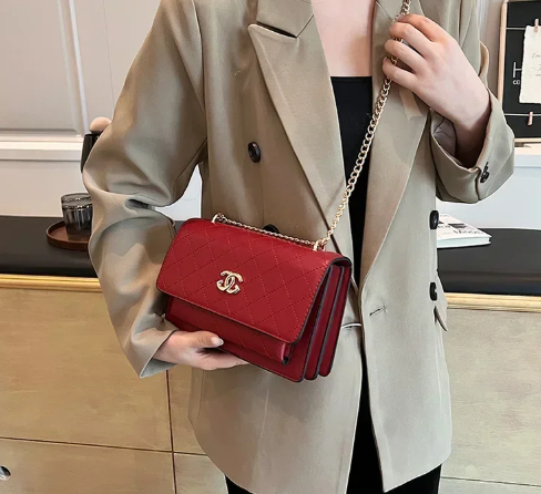 Trendy Rhombus Pattern Chain Strap High Stylish Messenger Durable Bag Mssza