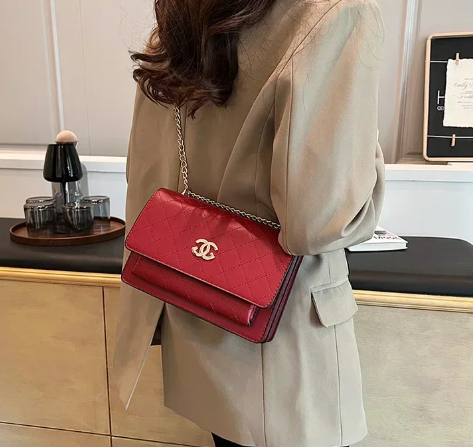 Trendy Rhombus Pattern Chain Strap High Stylish Messenger Durable Bag Mssza